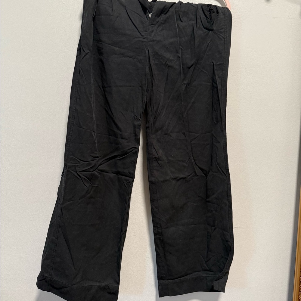 Everlane black pleated wide leg trousers 0 short smooth - Picture 2 of 4